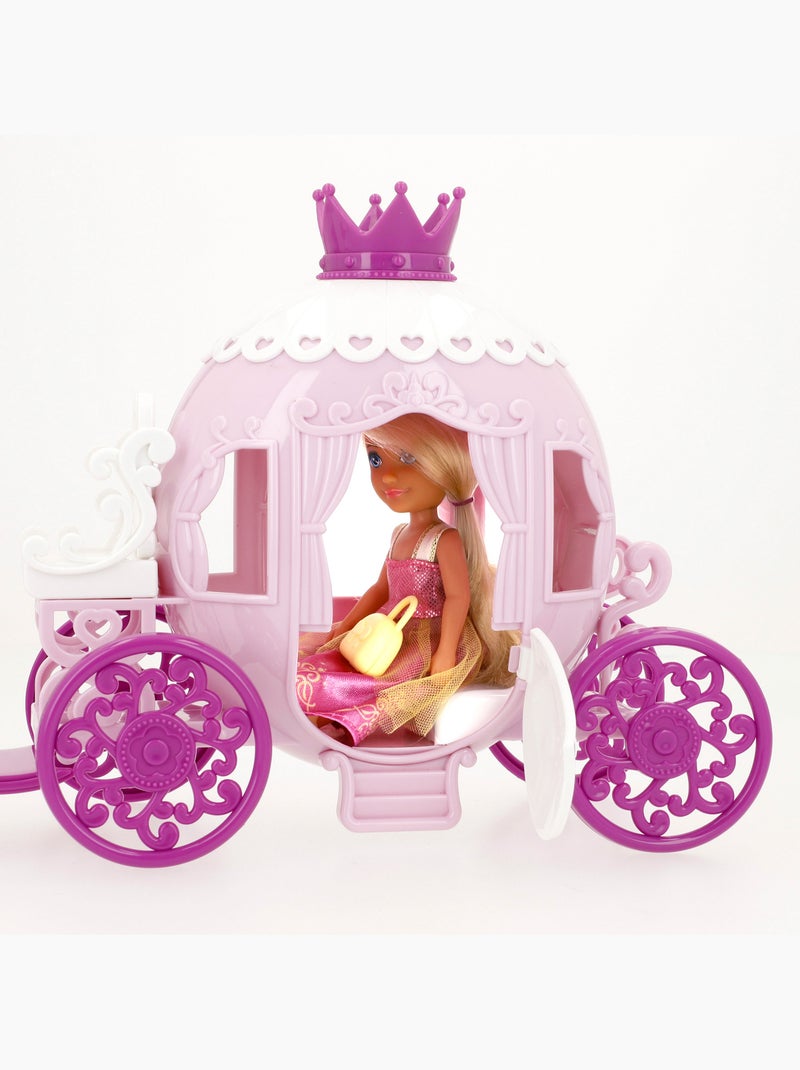 Muñeca princesa 15 cm con carruaje bella N/D - Kiabi
