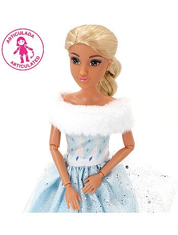 Muñeca princesa 30 cm con caballo blanco y accesorios isabella