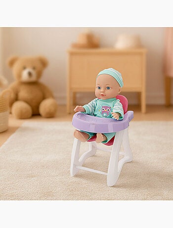 Muñeco bebé 30 cm con trona y accesorios colorbaby's