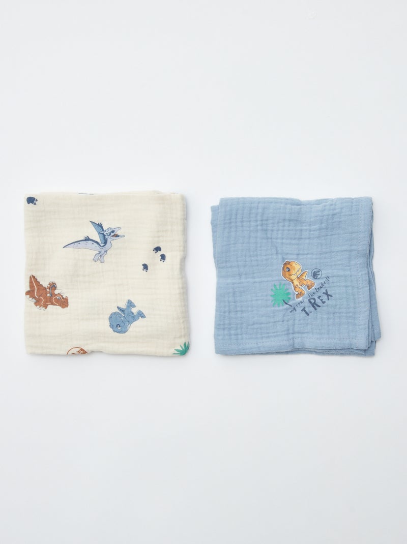 Muselinas 'Jurassic Explorers' - pack de 2 BLANCO - Kiabi