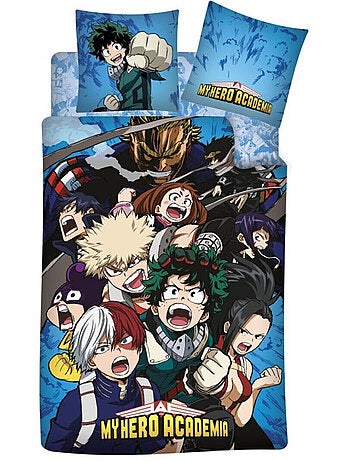 My Hero Academia, Juego de sábanas infantil 3 piezas, estampado reversible 100% algodón