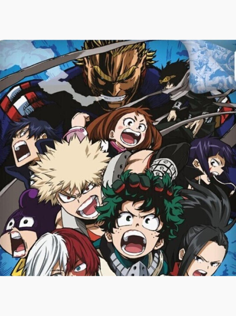 My Hero Academia, Juego de sábanas infantil 3 piezas, estampado reversible 100% algodón Multicolor - Kiabi