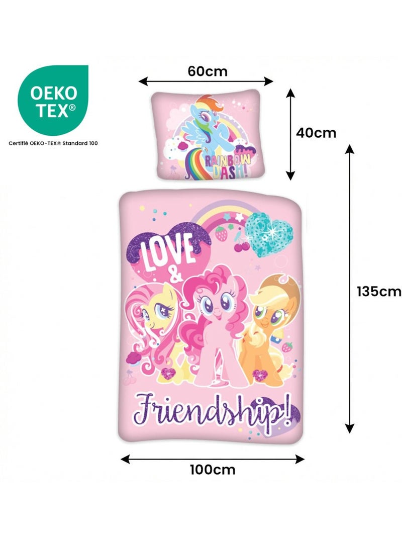 My Litlle Pony - Juego de sábanas para bebé de algodón reversible Rosa - Kiabi