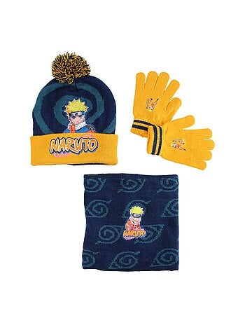 Naruto - Gorro, guantes y braga de cuello niño