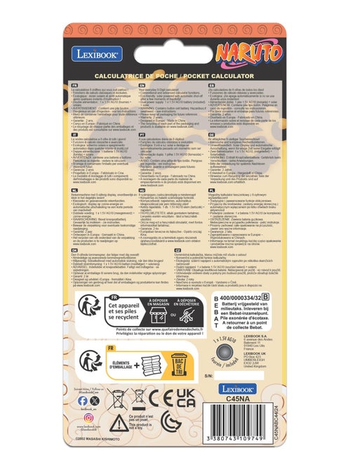 Naruto calculadora de bolsillo - Kiabi