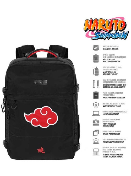 Naruto Clouds Mochila de Viaje Mercury Grande 47x23x33cm, Negro - Kiabi Naruto Clouds Mochila de Viaje Mercury Grande 47x23x33cm, Negro - Kiabi