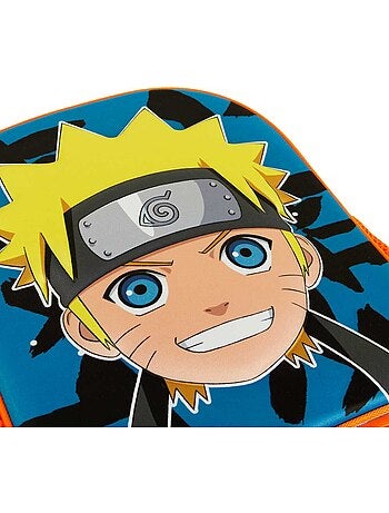 Naruto Happy Mochila 3D con Ruedas Pequeña, Azul