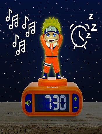 Naruto Luz nocturna Reloj despertador con sonidos