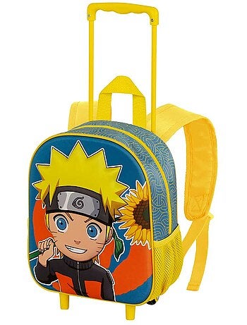 Naruto Peace Mochila 3D con Ruedas Pequeña, Multicolor