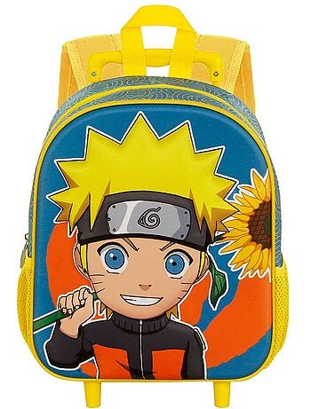 Naruto Peace Mochila 3D con Ruedas Pequeña, Multicolor