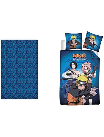 Naruto Shippuden - Juego de sabanas infantil de 3 piezas - Funda nórdica 140x200 cm