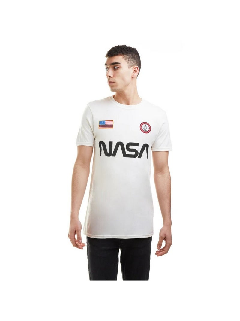 NASA - Camiseta Insignia de Algodón para Hombre Blanco Beige - Kiabi