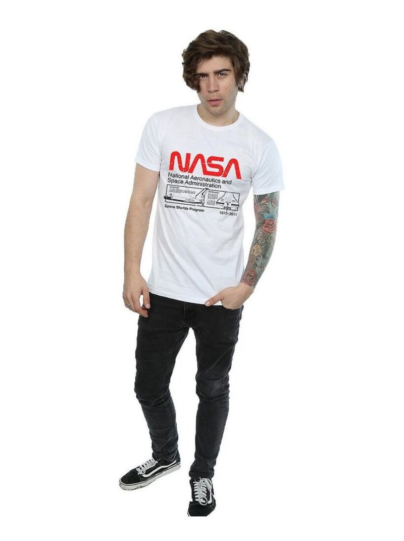 NASA - Camiseta Space Shuttle de Algodón para Hombre Blanco - Kiabi