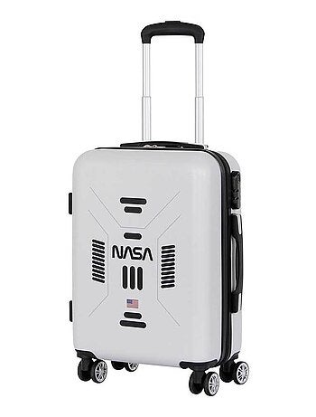 NASA Spaceship Maleta de Cabina ABS 4 Ruedas, Blanco