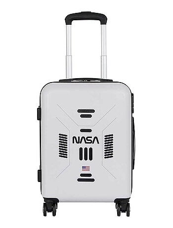 NASA Spaceship Maleta de Cabina ABS 4 Ruedas, Blanco