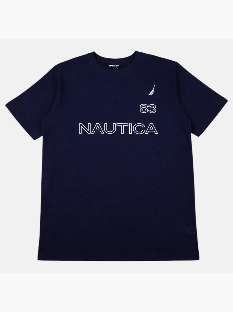 Nautica - Camiseta hombre de manga corta con diseño gráfico moderno Azul marino - Kiabi