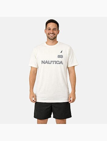 Nautica - Camiseta hombre de manga corta con diseño gráfico moderno