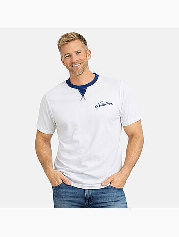 Nautica - Camiseta hombre de manga corta con diseño limpio