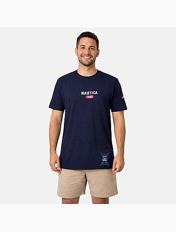 Nautica - Camiseta hombre de manga corta con estilo casual