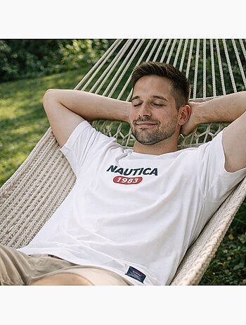 Nautica - Camiseta hombre de manga corta con estilo casual
