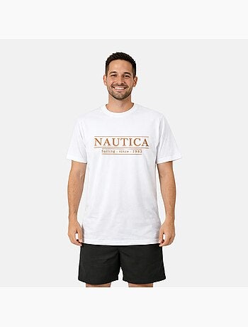 Nautica - Camiseta hombre de manga corta con estilo sencillo y moderno