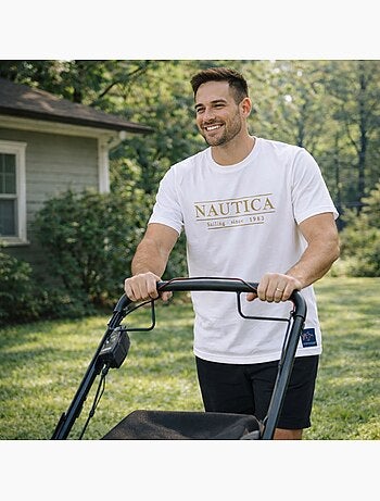 Nautica - Camiseta hombre de manga corta con estilo sencillo y moderno