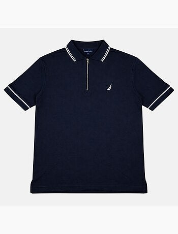 Nautica - Polo hombre de manga corta con diseño moderno y cierre con cremallera