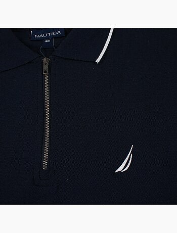 Nautica - Polo hombre de manga corta con diseño moderno y cierre con cremallera