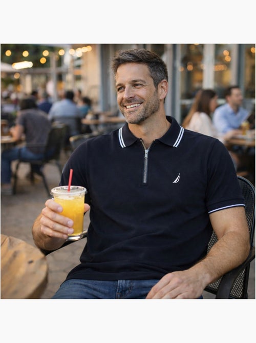 Nautica - Polo hombre de manga corta con diseño moderno y cierre con cremallera - Kiabi