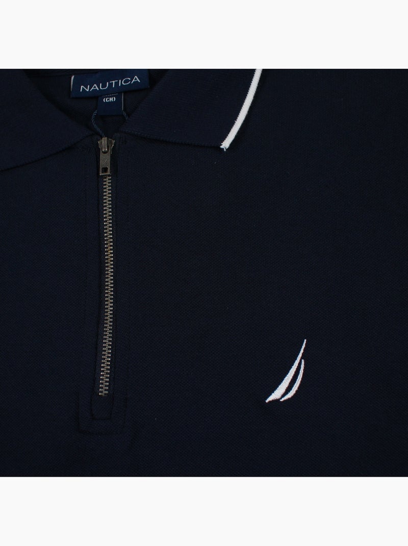 Nautica - Polo hombre de manga corta con diseño moderno y cierre con cremallera Azul marino - Kiabi
