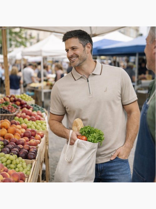 Nautica - Polo hombre de manga corta con diseño moderno y cierre con cremallera - Kiabi