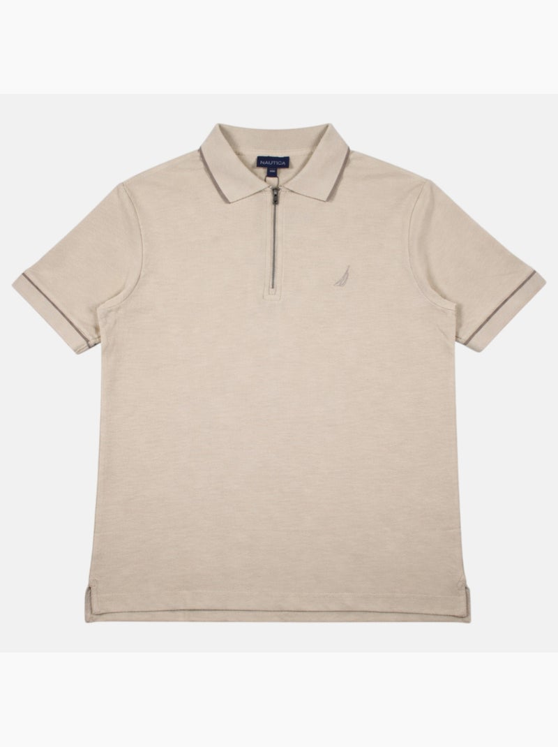 Nautica - Polo hombre de manga corta con diseño moderno y cierre con cremallera Gris - Kiabi