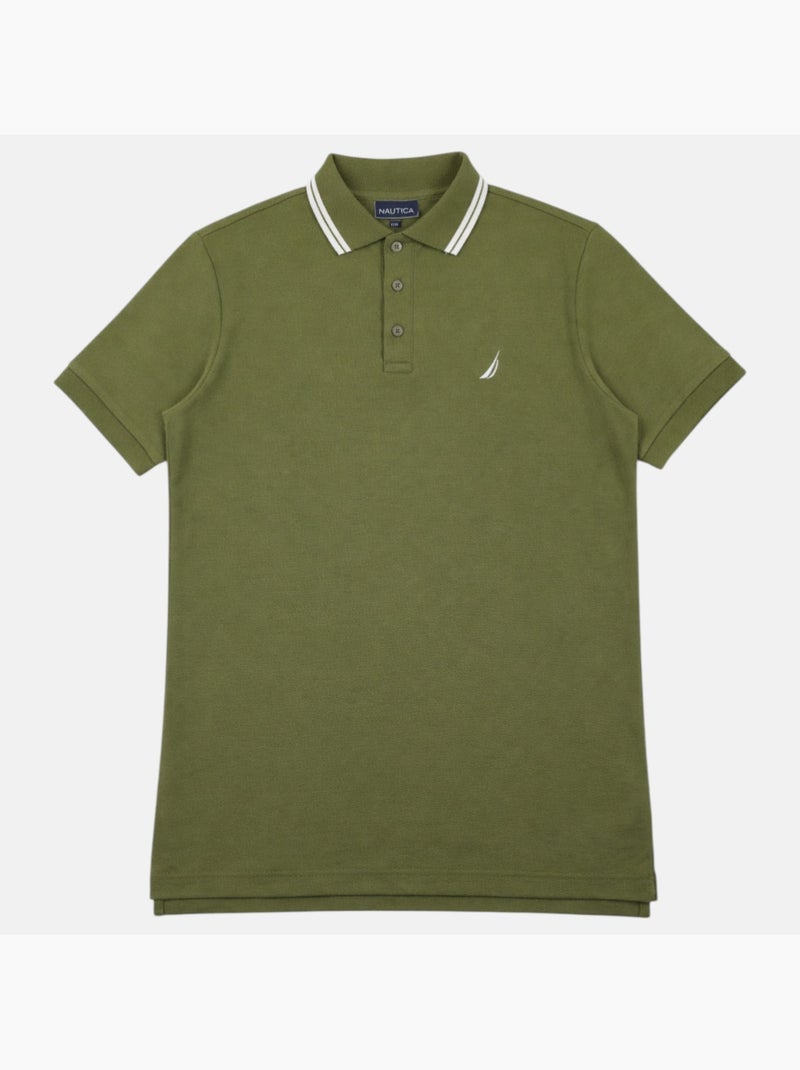 Nautica - Polo hombre de manga corta con estilo deportivo Caqui - Kiabi