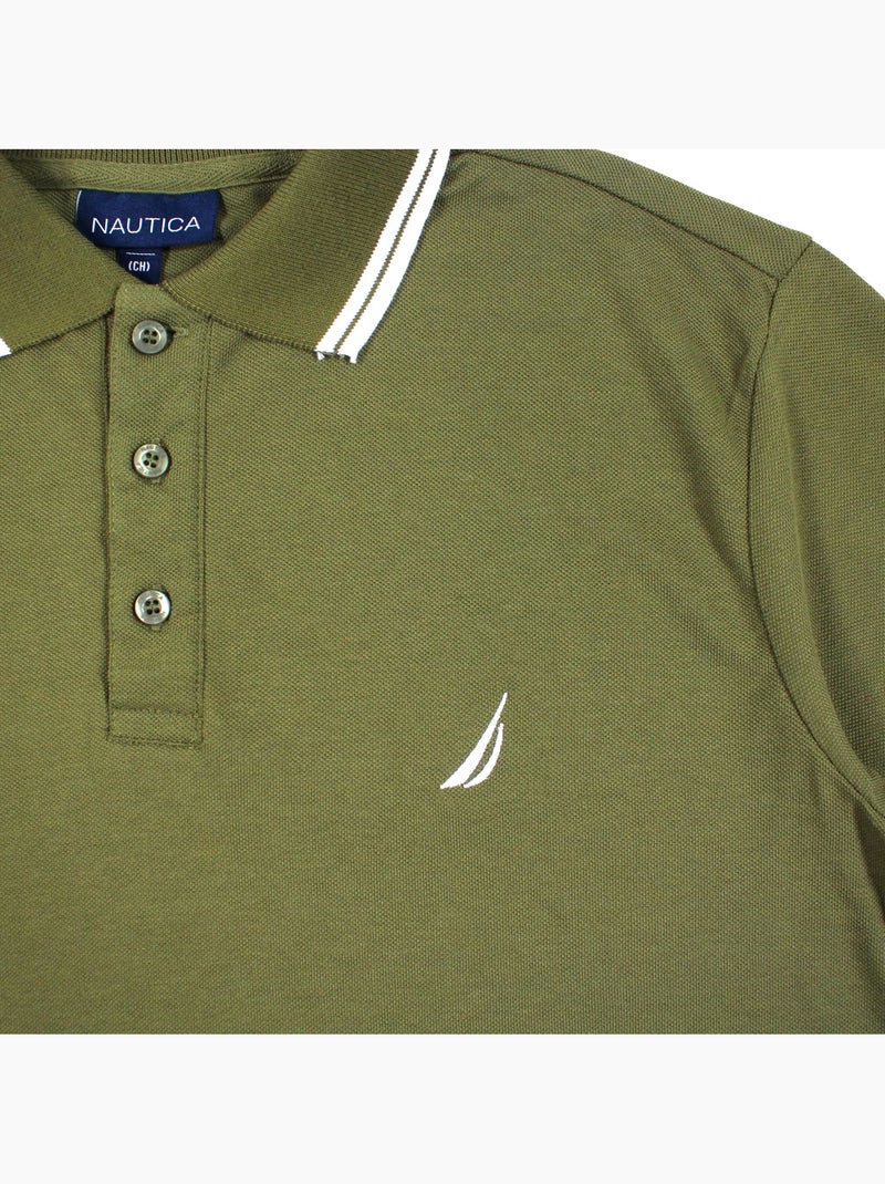 Nautica - Polo hombre de manga corta con estilo deportivo Caqui - Kiabi
