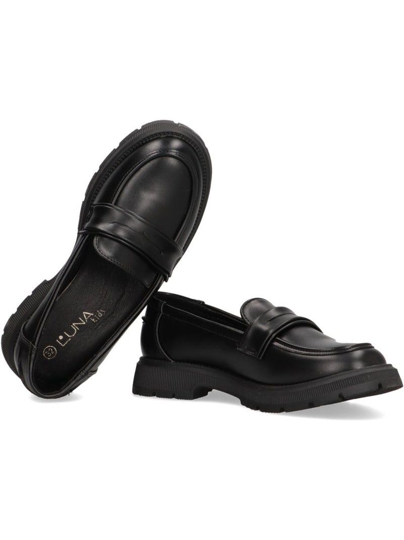 Nautico Kiova Mocasin Colegial Niña Suela Plana - Luna Collection Negro - Kiabi