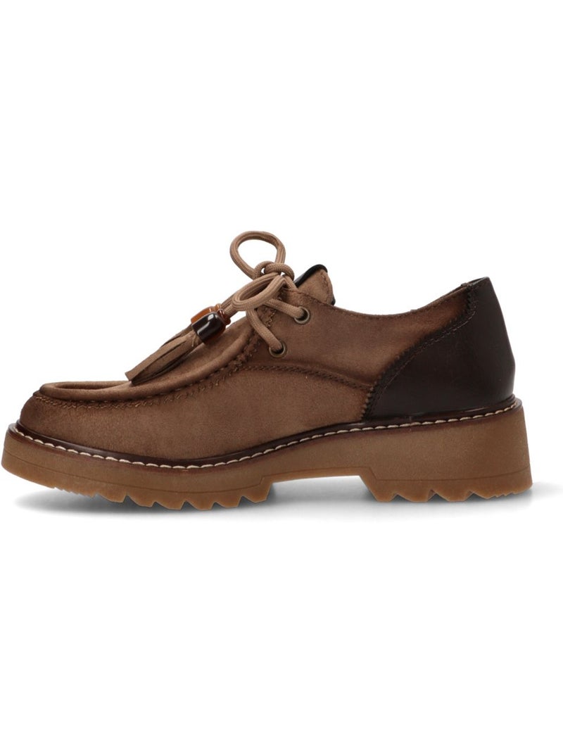 Nautico kiova mocasin cómodas mujer cuña media - amarpies Taupe - Kiabi