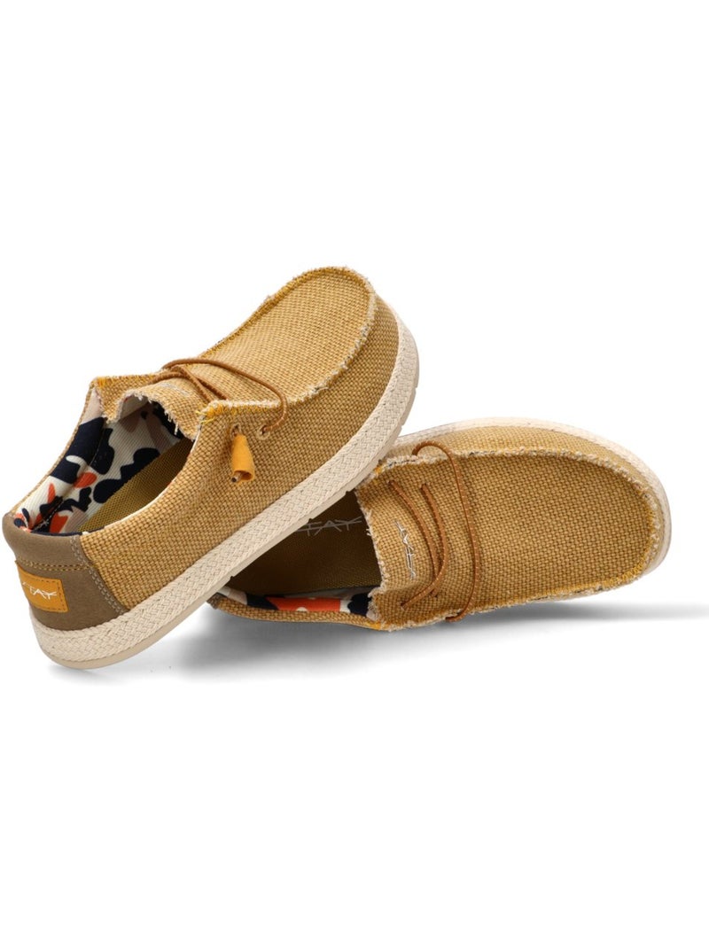 Nautico Kiova Mocasin Deportivas Lona Hombre Suela Plana - Stay Mostaza - Kiabi