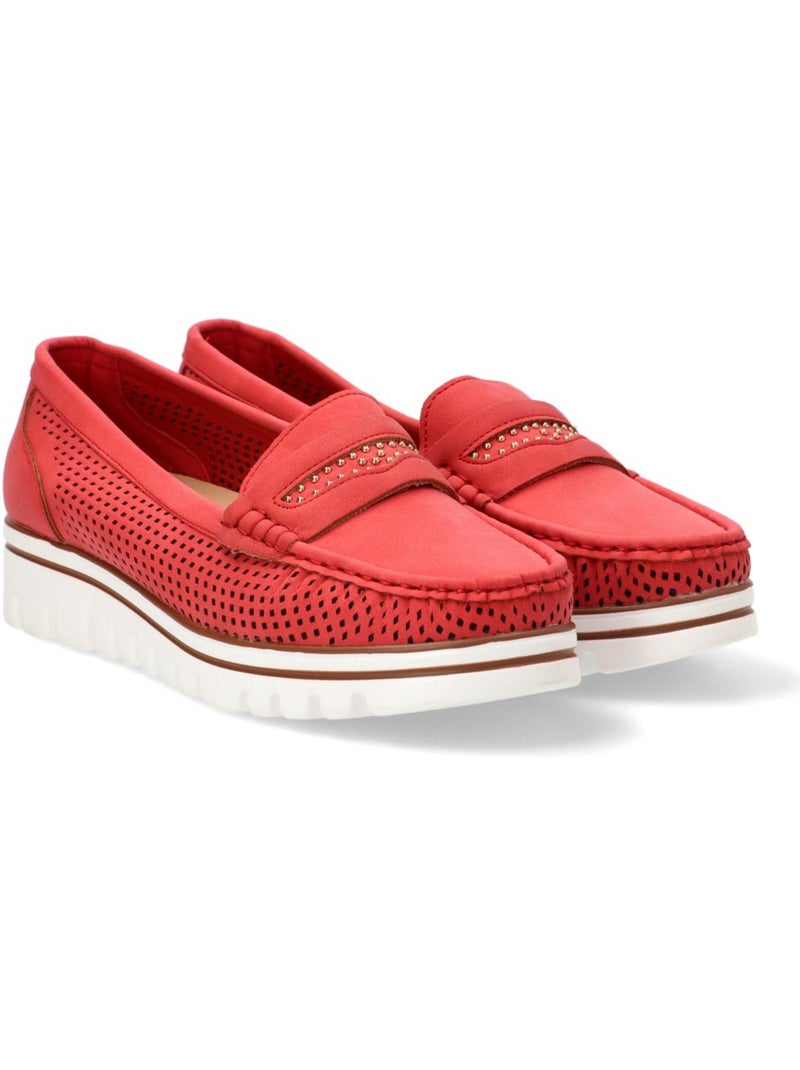 Nautico Kiova Mocasin Diario Mujer Suela Plana - Armony Rojo - Kiabi