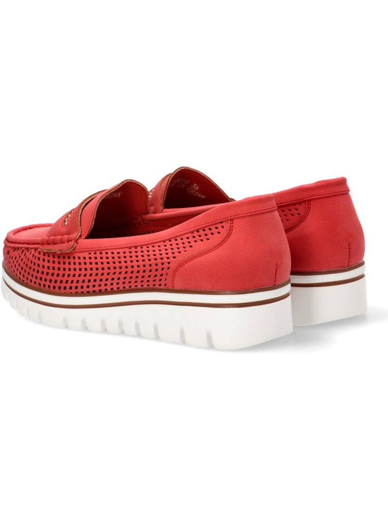 Nautico Kiova Mocasin Diario Mujer Suela Plana - Armony Rojo - Kiabi