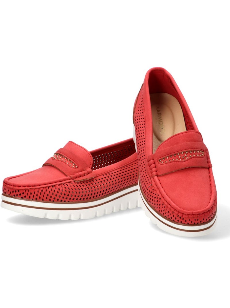 Nautico Kiova Mocasin Diario Mujer Suela Plana - Armony Rojo - Kiabi
