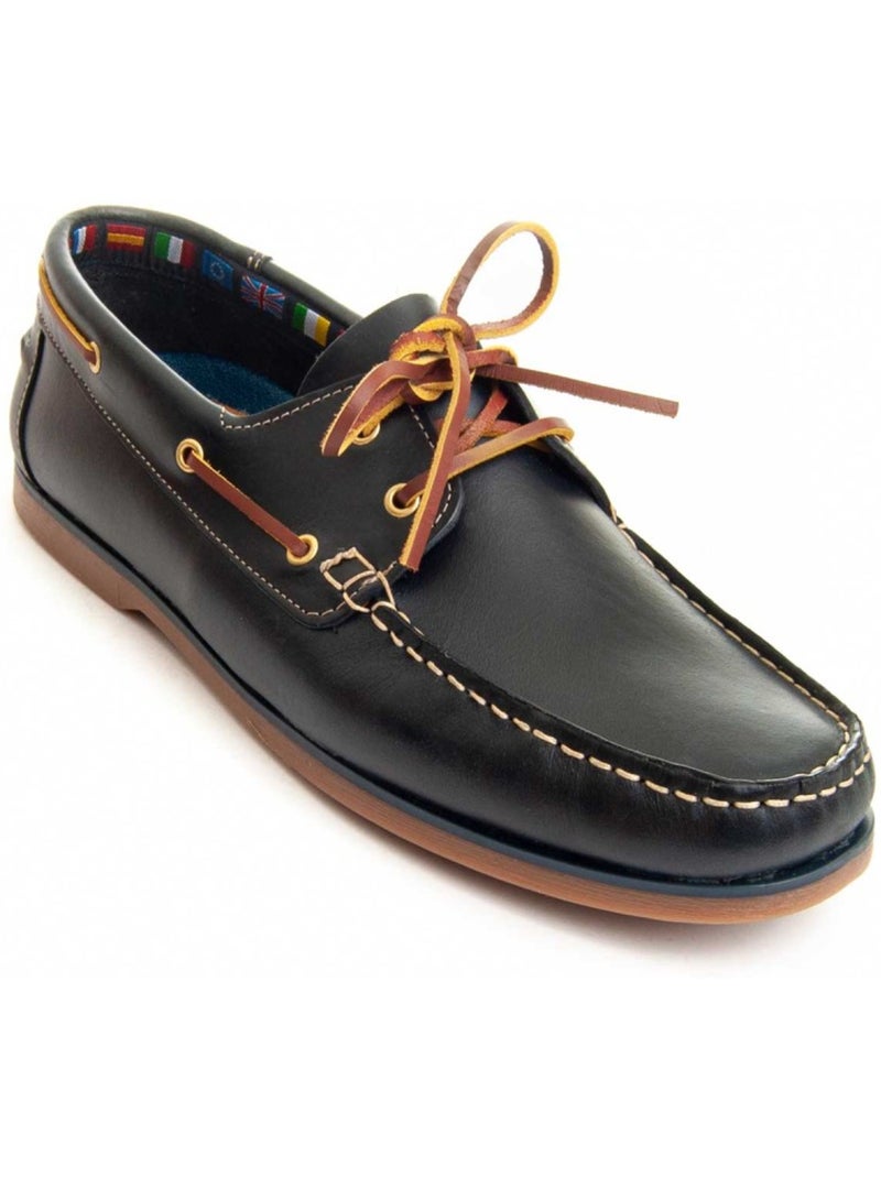 Nauticos Casual Cuero Purapiel Azul Negro - Kiabi