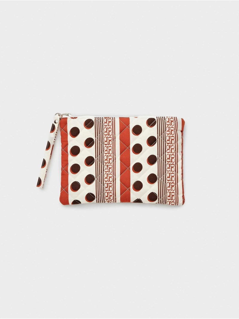 Neceser acolchado con cremallera y asa estampado lunares Multicolor - Kiabi