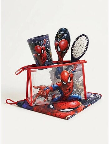 Neceser completo con vaso y toalla spiderman marvel