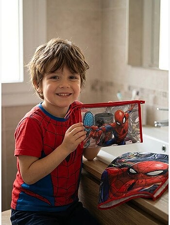 Neceser completo con vaso y toalla spiderman marvel