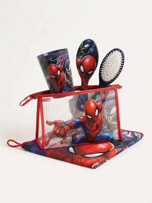 Neceser completo con vaso y toalla spiderman marvel - Kiabi Neceser completo con vaso y toalla spiderman marvel - Kiabi