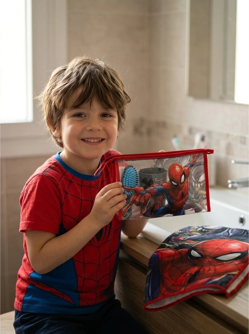 Neceser completo con vaso y toalla spiderman marvel Rojo - Kiabi