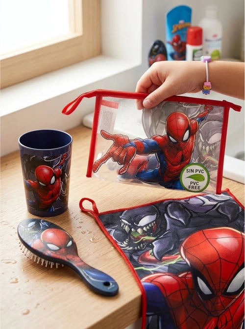 Neceser completo con vaso y toalla spiderman marvel - Kiabi Neceser completo con vaso y toalla spiderman marvel - Kiabi