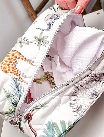 Neceser de algodón blanco, safari | SEVIRA KIDS