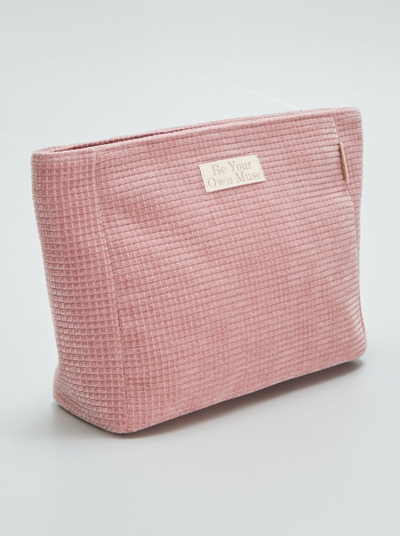Neceser de pana cuadrado MARRON - Kiabi