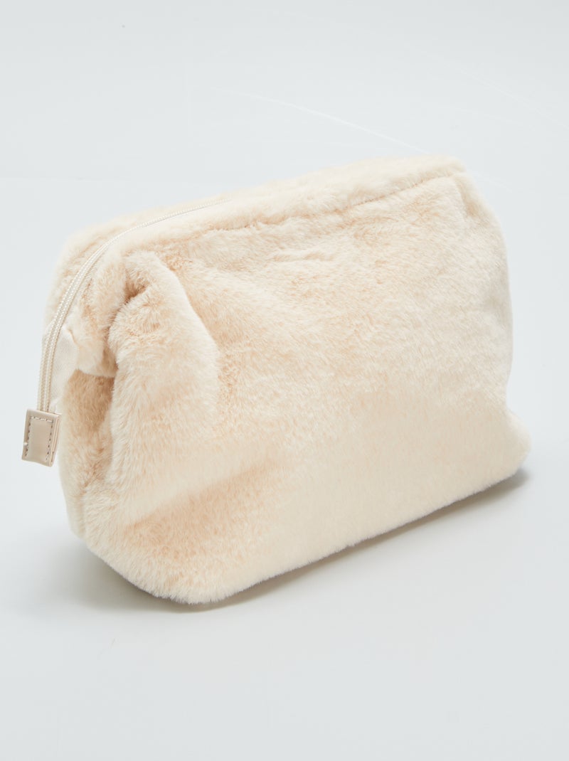 Neceser de pelo sintético BEIGE - Kiabi